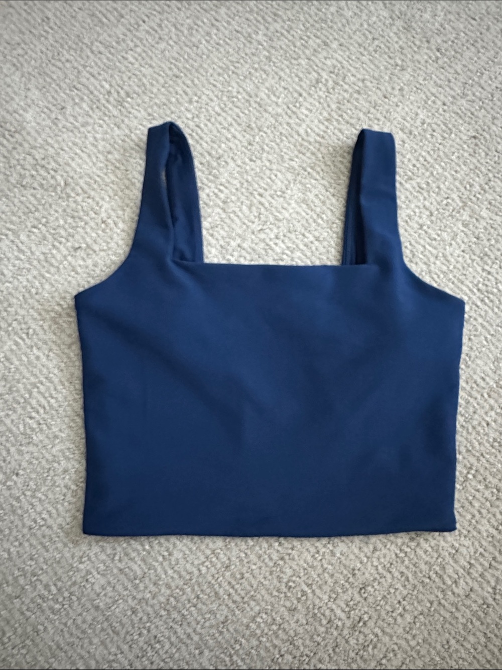 Square-Neck Crop Top with Built in Bra - Athletic Longline Bra